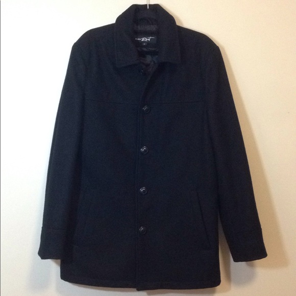 Black River Wool Blend Button Down Black Coat - Picture 2 of 7